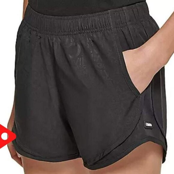 Calvin Klein Women's Black Printed 3" Running Shorts - Size Large - Picture 1 of 5